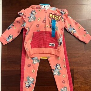 Bluey Kids Matching Set - Pink /Coral Floral with Bluey